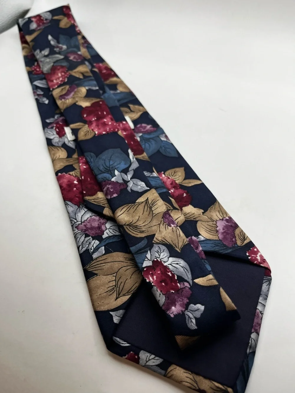 Men's Pierre Cardin Navy Tie with Berry Pattern